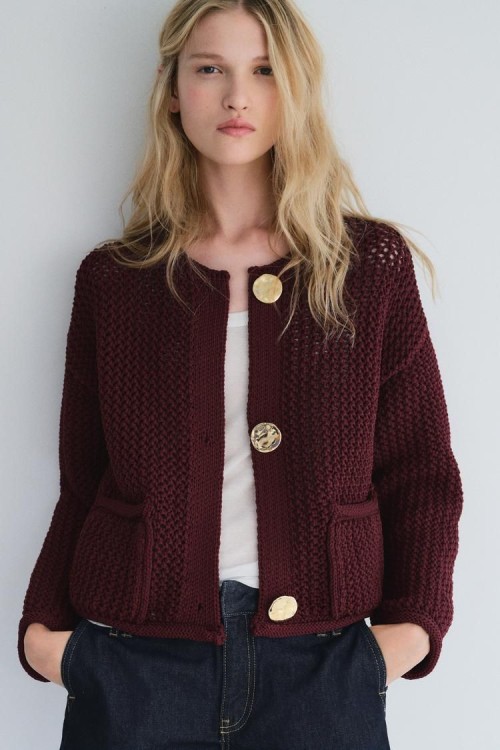 coarse knitted jacket